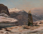 ₴ Репродукция пейзаж от 432 грн.: Зима в Согне-фьорде