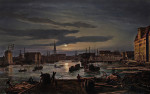 ₴ Репродукция пейзаж от 350 грн.: Копенгагенская гавань в лунном свете