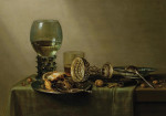 ₴ Репродукція натюрморт від 381 грн.: Натюрморт з пирогом, вином, пивом і горіхами