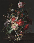 ₴ Репродукция натюрморт от 414 грн.: Стеклянная ваза для цветов с тюльпаном наверху