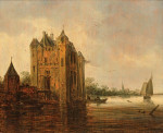 ₴ Репродукция пейзаж от 442 грн.: Старый замок с каналом