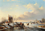 ₴ Репродукция пейзаж от 270 грн.: Зимний день с фигурами, загружающими конную повозку