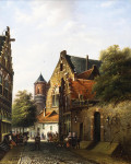₴ Репродукция городской пейзаж от 273 грн.: Летний день в голландском городе