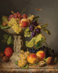 ₴ Репродукция натюрморт от 287 грн.: Натюрморт с фруктами и бабочкой