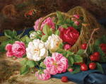 ₴ Репродукция натюрморт от 232 грн.: Лесной натюрморт с розами и вишней