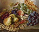 ₴ Репродукція натюрморт від 315 грн.: Натюрморт з фруктами та кошиком