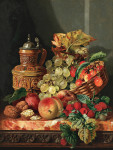 ₴ Репродукция натюрморт от 232 грн.: Натюрморт с фруктами, орехами и сосудом для питья