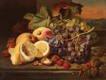 ₴ Репродукція натюрморт від 286 грн.: Натюрморт з фруктами та горіхами на столі