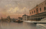 ₴ Репродукція міський краєвид від 279 грн.: Венеція, вид на Лібрерію та дві колони Святого Марка