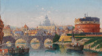 ₴ Репродукция городской пейзаж от 279 грн.: Рим, вид на замок Святого Ангела