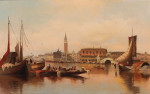 ₴ Репродукція міський краєвид від 279 грн.: Венеціанська сцена з видом на площу Сан-Марко