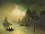 ₴ Репродукция городской пейзаж от 286 грн.: Лунная ночь над Венецией