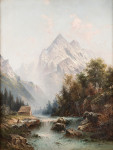 ₴ Репродукция пейзаж от 232 грн.: Дикий ручей в горах