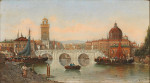 ₴ Репродукція міський краєвид від 193 грн.: Сцена із Флоренції