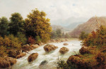 ₴ Репродукция пейзаж от 250 грн.: Альпийский пейзаж с рекой