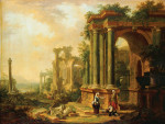 ₴ Репродукция пейзаж от 286 грн.: Пейзаж с древними руинами и колонной