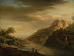 ₴ Репродукція краєвид від 286 грн.: Краєвид гірської річки з веселкою