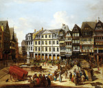 ₴ Репродукция городской пейзаж от 315 грн.: Рынок на Ремерберге во Франкфурте