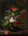 ₴ Репродукція натюрморт від 287 грн.: Квітковий натюрморт на виступі