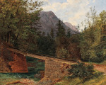 ₴ Репродукция пейзаж от 300 грн.: Мост у мельницы Реттенбах в Бад-Ишле