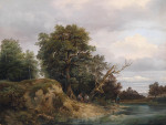 ₴ Репродукция пейзаж от 279 грн.: Рыболовы на реке