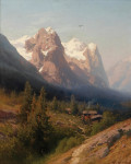 ₴ Репродукция пейзаж от 287 грн.: Хижина в горах