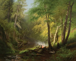 ₴ Репродукция пейзаж от 300 грн.: Охотник в лесу
