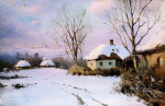 ₴ Репродукция пейзаж от 250 грн.: Хаты зимой