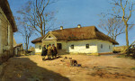 ₴ Репродукция пейзаж от 253 грн.: Дом в селе Гнилица