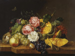 ₴ Репродукція квітковий натюрморт від 308 грн.: Натюрморт з квітами та фруктами