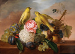 ₴ Репродукция натюрморт от 291 грн.: Цветы и птицы