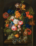 ₴ Репродукція квітковий натюрморт від 308 грн.: Квітковий натюрморт з фруктами та пташиним гніздом