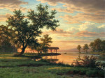₴ Репродукция пейзаж от 317 грн.: Вечерний закат на берегу озера