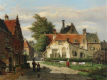 ₴ Репродукція міський краєвид від 306 грн.: Голландська вулична сцена влітку
