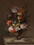 ₴ Репродукція квітковий натюрморт від 252 грн.: Ваза з квітами та мертвою жабою