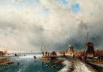 ₴ Репродукция пейзаж от 284 грн.: Зимний день на канале