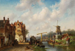 ₴ Репродукція міський краєвид 277 грн.: Вид на голландське село з підйомним мостом