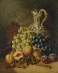 ₴ Репродукция натюрморт от 322 грн.: Натюрморт с фруктами и бордовым кувшином