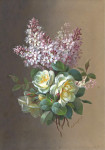 ₴ Репродукция цветочный натюрморт от 337 грн.: Розы и сирень