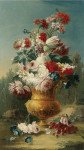 ₴ Репродукция цветочный натюрморт от 299 грн.: Цветочный букет в искусно оформленной вазе на фоне пейзажа