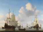 ⚓Репродукція морський краєвид від 291 грн.: Голландські військові кораблі та інші солдати, що доставляють при штилі