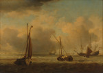 ⚓Репродукция морской пейзаж от 284 грн.: Голландские корабли и малые суда плывут в море на ветру
