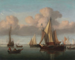 ⚓Репродукція морський краєвид від 284 грн.: Кааг на якорі з піднятими вітрилами, державна яхта та інші судна