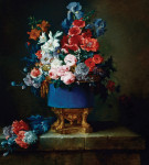 ₴ Репродукція квітковий натюрморт від 291 грн.: Букет квітів у синій фарфоровій вазі