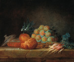 ₴ Репродукція натюрморт від 337 грн.: Бріош, фрукти та овочі