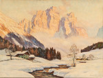 ₴ Репродукция пейзаж от 306 грн.: Зимний вечер на Монте-Пельмо