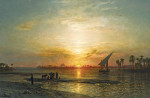 ₴ Репродукция пейзаж от 211 грн.: Нил в сумерках Гизы