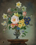 ₴ Репродукция цветочный натюрморт от 302 грн.: Камелии и другие весенние цветы