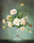 ₴ Репродукція квітковий натюрморт від 302 грн.: Троянди Мадам батерфляй у венеціанському келиху