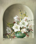 ₴ Репродукція квітковий натюрморт від 249 грн.: Натюрморт білих морозників у алькові